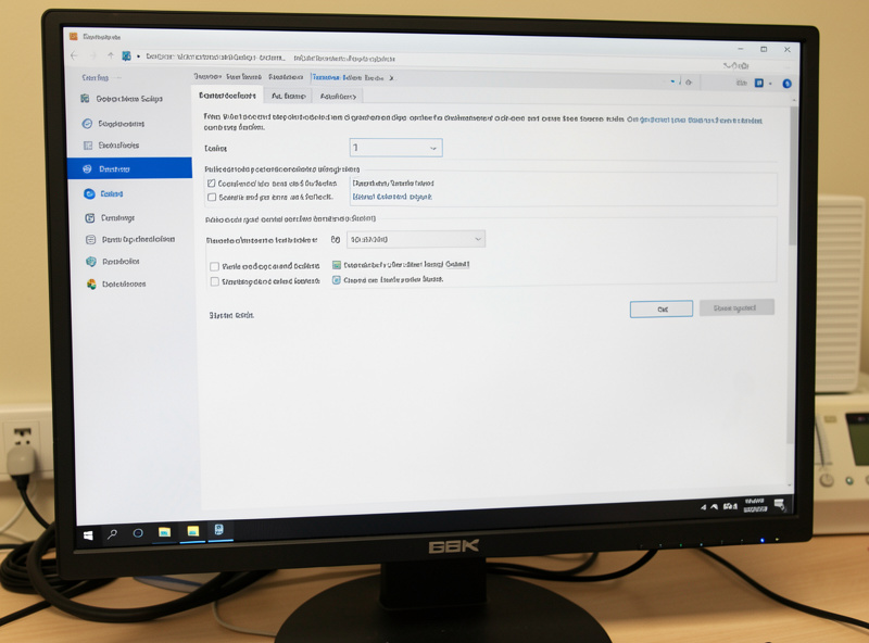 Monitor showing operating system display scaling settings to enlarge text